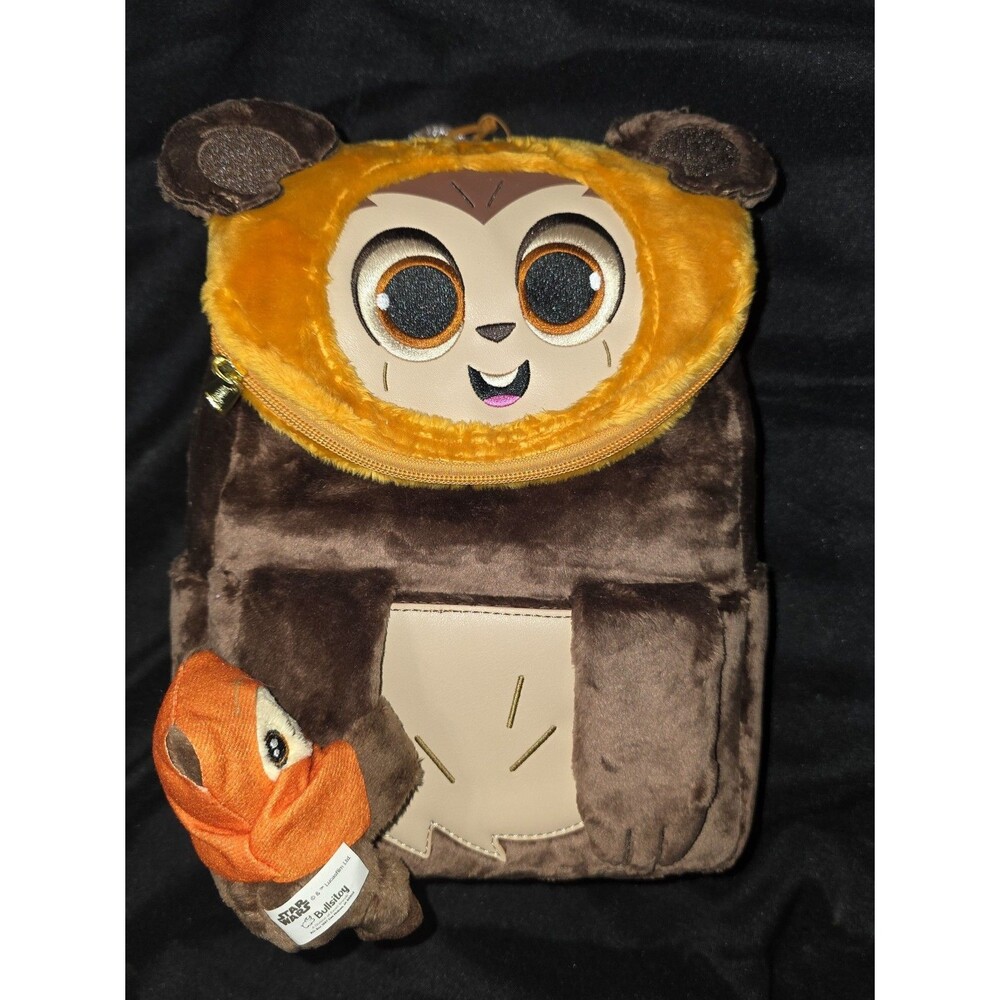 NWOT Loungefly Disney star wars ewok yub nub wicket fuzzy mini backpack bookbag!